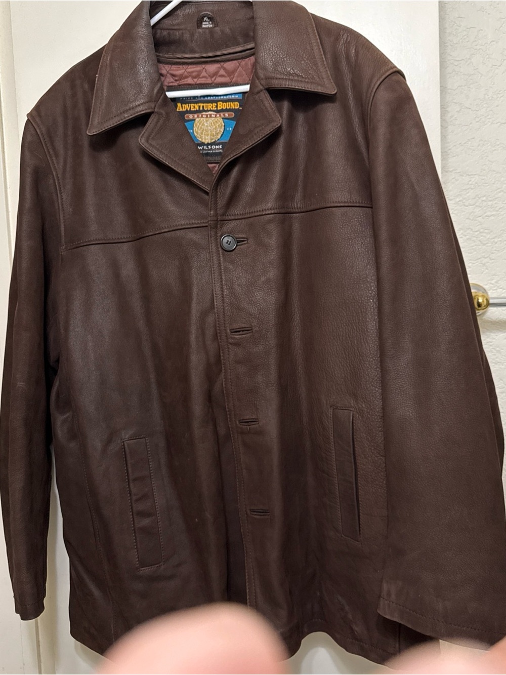 Wilson Men's Chocolate Brown Leather Trench Coat